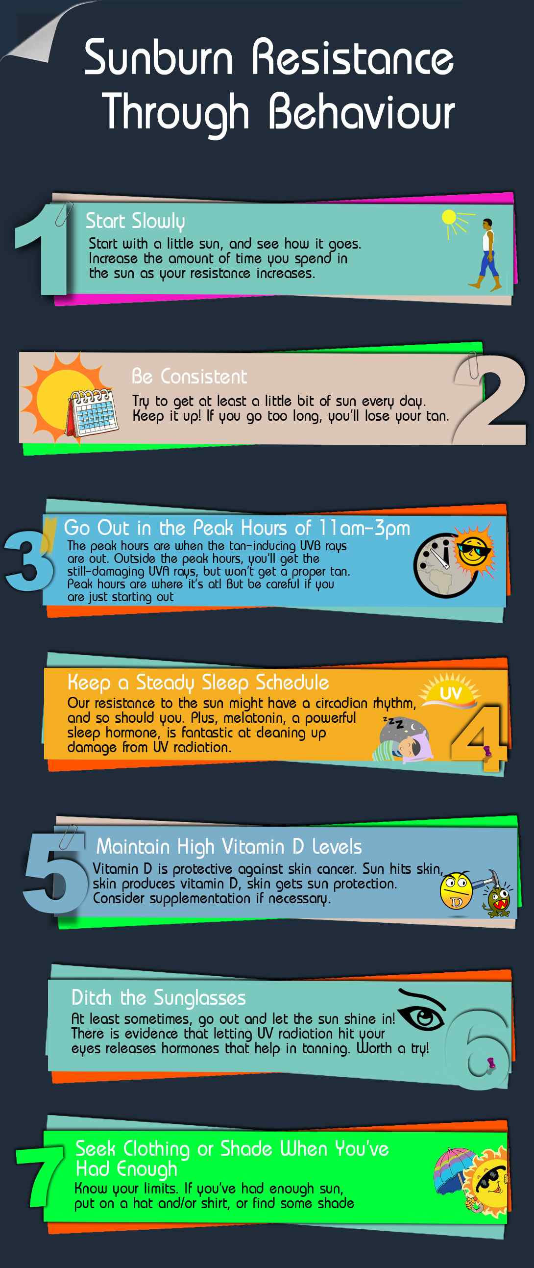 sunburn resistance through behaviour